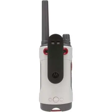 Motorola Solutions, Portable FRS, T482, Talkabout, Two-Way Radios, Red Cross, Emergency Preparedness, Rechargeable, 22 Channel, 35 Mile, White W/Red, 2 Pack