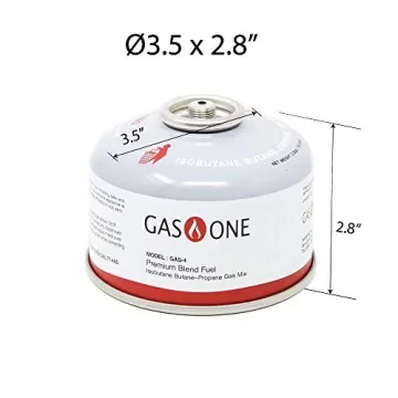 GasOne Isobutane Camping Fuel Canisters - 4 Pack