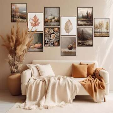 Fall Vintage Wall Art Prints - Thanksgiving Decor Collection