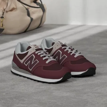 New Balance Women's 574 V3 Sneaker Burgundy White Eco-Friendly