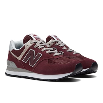 New Balance Women's 574 V3 Sneaker Burgundy White Eco-Friendly
