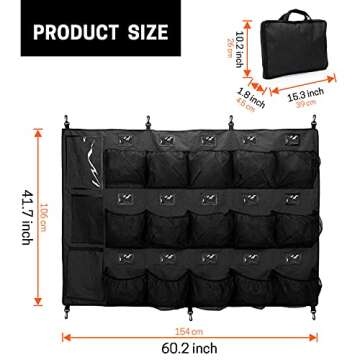 VISEMAN Hanging Helmet Bag for Baseball Softball Dugout Organizer for 15 Players Helmets Gloves Balls Organize Storage
