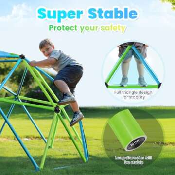 Zupapa 10FT Climbing Dome, Experience Ultimate Fun with The 2024 Upgraded Decagonal Geo Dome Climber...
