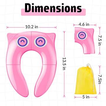 Portable Potty Seat for Toddler Travel - Foldable Non-Slip Potty Training Toilet Seat Cover for Girl...