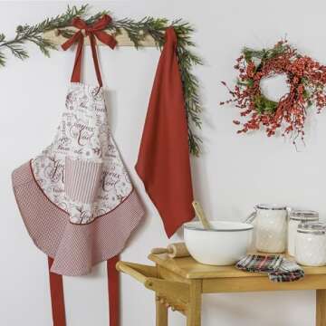 DII Women's Christmas Kitchen Apron for Holiday Cooking