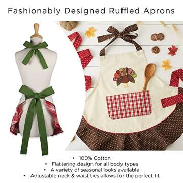DII Women's Christmas Kitchen Apron for Holiday Cooking
