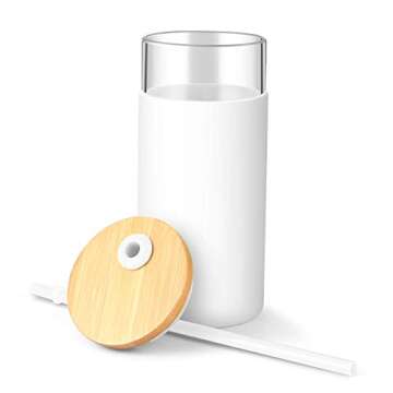 Tronco 20 oz Glass Tumbler: Eco-Friendly Beverage Companion with Straw