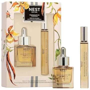 NEST New York Madagascar Vanilla Perfume Oil Set - Luxury Aromatherapy Gift