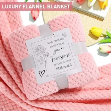 Unique Relaxing Spa Gift Basket with Luxury Flannel Blanket, Gifts for Women, Mom, Friends, Sister, Grandma, Wife, Christmas, Mothers Day, Valentines Day