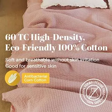 100% Cotton Frilled Bed Coverlet, Blanket – Twin Size Bed 63 x 83” - Pigment Washed Soft & Breathable Quilted Blankets for Bed and Couch – Lightweight Bed Coverlet for All Seasons (Indy Pink)