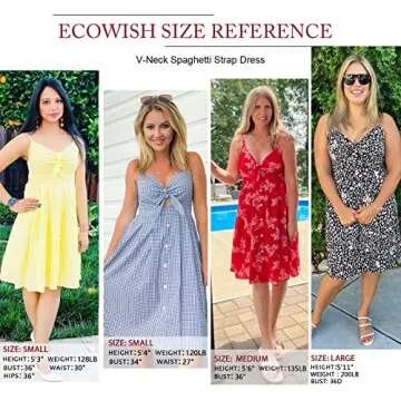ECOWISH Summer Tie Front V-Neck Dress for Any Occasion