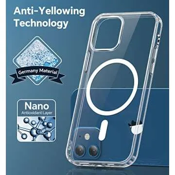 Elando Clear Anti-Yellowing iPhone 12/12 Pro Case 0.39" Slim Design