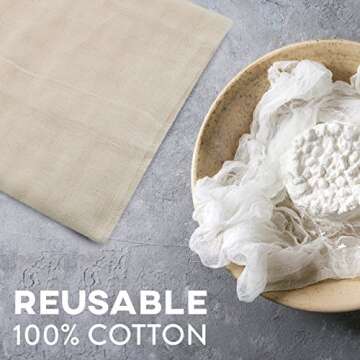 Kitchen Gizmo Cheesecloth and Cooking Twine - Grade 50 100% Unbleached Cotton Stainer | 5 Yards/45 Sq. Feet Cheese Cloth for Straining with 220ft. Butcher Twine, Food Grade Bulk Homesteading Supplies