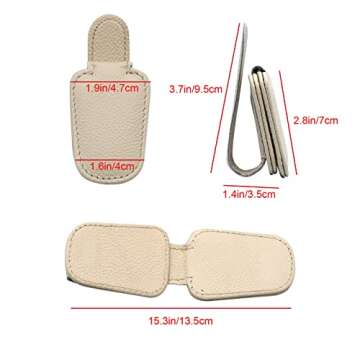JYMAOYI 2 Pack Leather Car Visor Sunglass Holder, Magnetic Leather Glasses Eyeglass Hanger Clip for ...