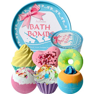 Aofmee Handmade Bath Bombs Gift Set for Dry Skin & Spa Relaxation