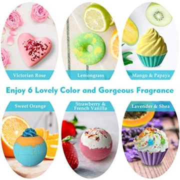 Aofmee Handmade Bath Bombs Gift Set for Dry Skin & Spa Relaxation
