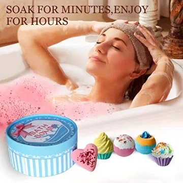 Aofmee Handmade Bath Bombs Gift Set for Dry Skin & Spa Relaxation