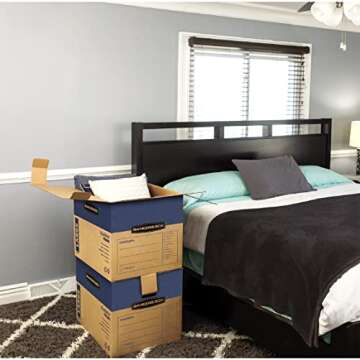 Bankers Box Large Prime Moving Box 6 Pack, Reinforced Handles, Tape-Free Assembly, Attached Lid, 18-in x 18-in x 24-in (0062904)