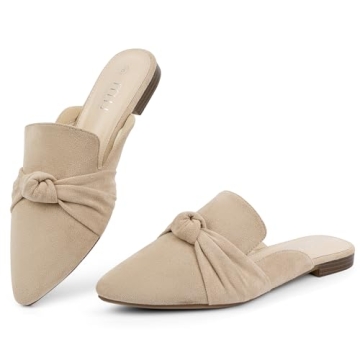 Stylish and Comfortable MUSSHOE Mules for Women with Knot Accent