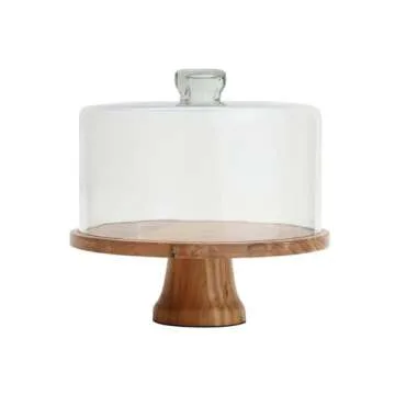 Godinger Cake Plate with Dome, Wood Cake Stand, Cake Stand, Dessert Stand, Pastry Stand – Elegant ...