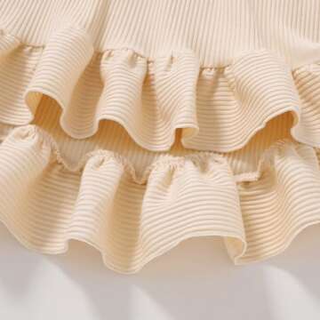 YOUNGER TREE Toddler Baby Girls Fall Clothing Solid Cotton Pit Irregular Skirt Winter Dress Long Sleeve Skirt Outfits