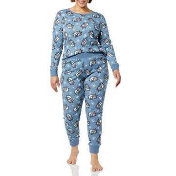 Amazon Essentials Disney | Marvel | Star Wars Women's Snug-Fit Cotton Pajama Sleepwear Sets, Nightmare Santa Jack - Womens Snug-fit, Medium