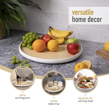 Lexa 15.7 Handcrafted Bamboo Serving Tray for Home Use