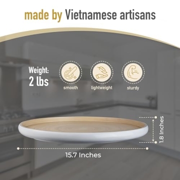 Lexa 15.7 Handcrafted Bamboo Serving Tray for Home Use