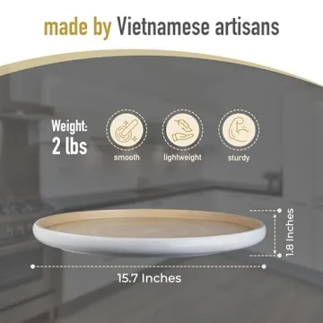 Lexa 15.7 Handcrafted Bamboo Serving Tray for Home Use