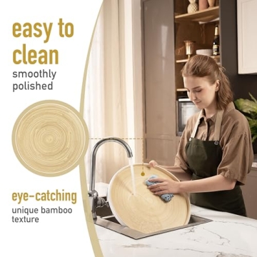 Lexa 15.7 Handcrafted Bamboo Serving Tray for Home Use