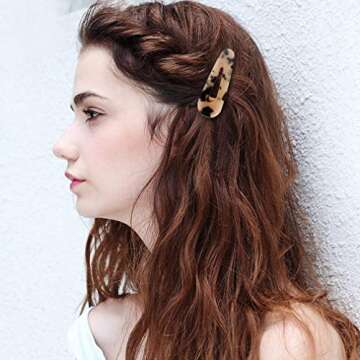 Acrylic Resin Hair Clips for Women,12 Pieces Fashion Geometric Alligator Leopard Print Hair Barrette...