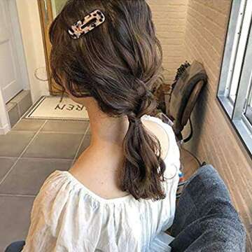 Acrylic Resin Hair Clips for Women,12 Pieces Fashion Geometric Alligator Leopard Print Hair Barrettes for Party Daily Hair styling