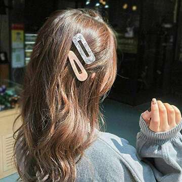 Acrylic Resin Hair Clips for Women,12 Pieces Fashion Geometric Alligator Leopard Print Hair Barrettes for Party Daily Hair styling