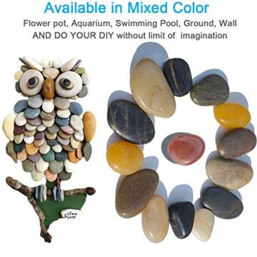 SACKORANGE 2 LB Aquarium Gravel River Rock - Natural Polished Decorative Gravel, Small Decorative Pebbles, Mixed Color Stones,for Aquariums, Landscaping, Vase Fillers (32-Oz)