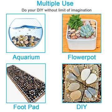 SACKORANGE 2 LB Aquarium Gravel River Rock - Natural Polished Decorative Gravel, Small Decorative Pebbles, Mixed Color Stones,for Aquariums, Landscaping, Vase Fillers (32-Oz)