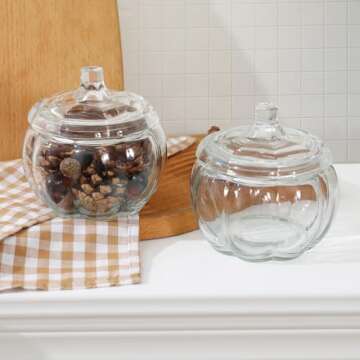 Glass Pumpkin Jars - Perfect Halloween & Fall Decor