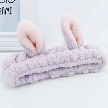 YISSION Bunny Ears Spa Headband - Cute & Functional Hair Accessory