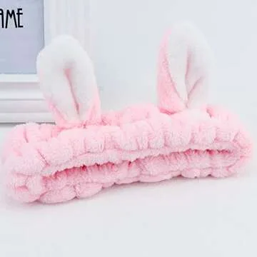 YISSION Bunny Ears Spa Headband - Cute & Functional Hair Accessory
