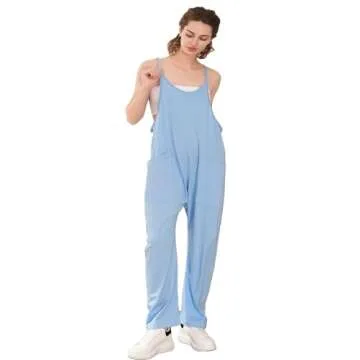 Kivdol Jumpsuits for Women 3 PACK Casual Summer Rompers Sleeveless Loose Spaghetti Strap Baggy Overa...
