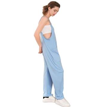 Kivdol Jumpsuits for Women 3 PACK Casual Summer Rompers Sleeveless Loose Spaghetti Strap Baggy Overalls Jumpers with Pockets