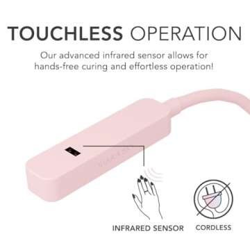 KIARA SKY Rechargeable Flash Cure LED Nail Lamp | Touch-Less Cordless Portable and Rechargeable Gooseneck Lamp for Gel Nails with Motion Sensor | LED Light for Manicure Curing (Pink)