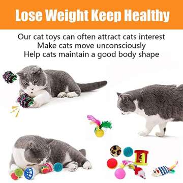 21 Pcs Cat Toys for Indoor Cats Collapsible Cat Tunnel Interactive Feather Teaser Wand Ball Toy for Kitten Cats
