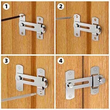 Durable 180 Degree Barn Door Lock for Privacy and Safety