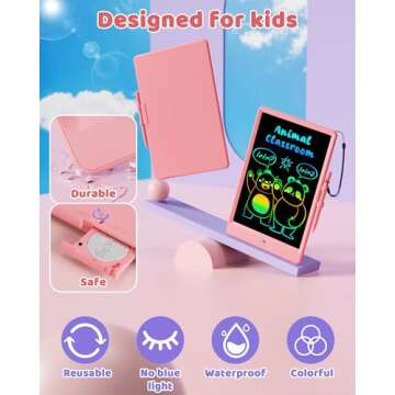 UCIDCI LCD Writing Tablet Doodle Board 10 Inch - Colorful Screen Electronic Toddler Drawing Tablet D...