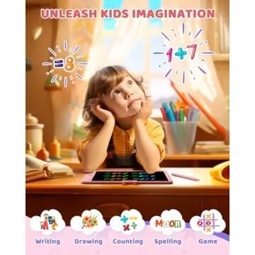 UCIDCI LCD Writing Tablet Doodle Board 10 Inch - Colorful Screen Electronic Toddler Drawing Tablet Drawing Pad, Educational Learning Kids Toys for 3 4 5 6 7 8 Year Old Kids Girls Boys