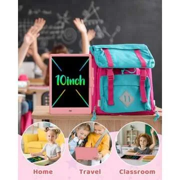 UCIDCI LCD Writing Tablet Doodle Board 10 Inch - Colorful Screen Electronic Toddler Drawing Tablet Drawing Pad, Educational Learning Kids Toys for 3 4 5 6 7 8 Year Old Kids Girls Boys