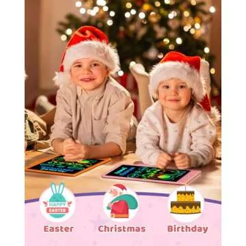 UCIDCI LCD Writing Tablet Doodle Board 10 Inch - Colorful Screen Electronic Toddler Drawing Tablet Drawing Pad, Educational Learning Kids Toys for 3 4 5 6 7 8 Year Old Kids Girls Boys