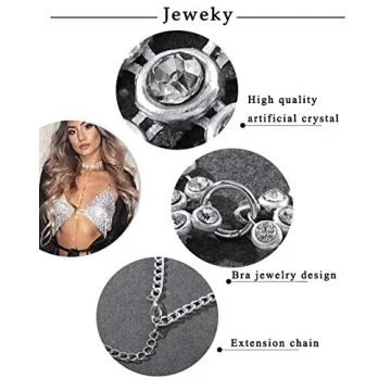 JEWEKY Rhinestone Bra Chain Top for Stylish Women