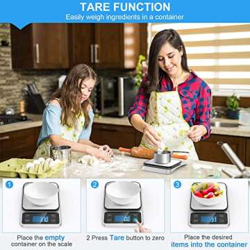 Allkeys USB Rechargeable Food Scale,Digital Kitchen Scale Weight Grams and Oz for Cooking and Baking, 0.1g/0.035oz Precise Graduation, 9"x6.3"Stainless Steel Surface, Large Back-lit LCD Display