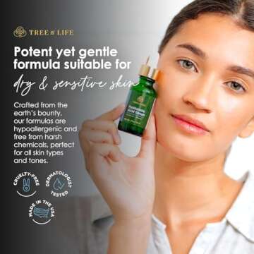 Tree of Life Beauty Hyaluronic Acid Serum, Skin Brightening Face Oil for Dark and Age Spots, Facial Serums for Dry and Sensitive Skin Care with Vitamin E for Soft Smooth Skin, 2 Fl Oz